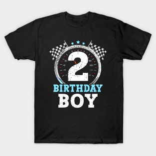 Kids 2Nd Birthday Boy 2 Second Race Car Birthday Racing Car T-Shirt